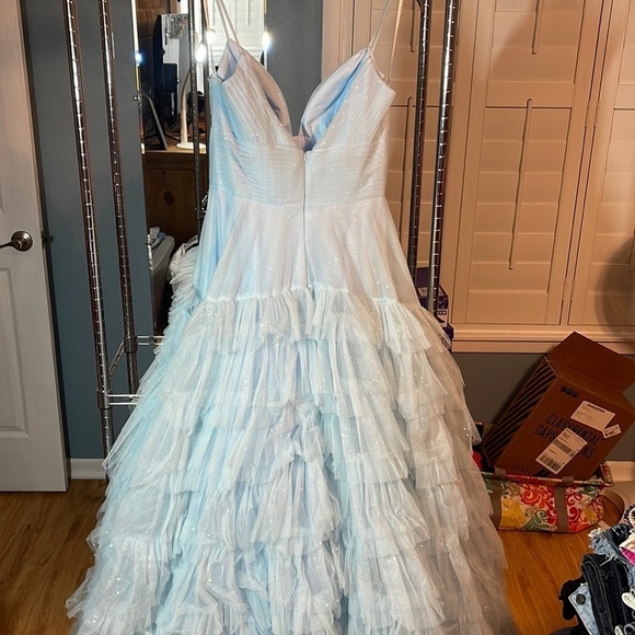 Sherri Hill baby blue prom dress. - Picture 4 of 5